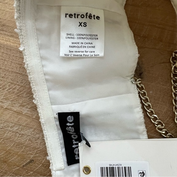 Retrofete Loris Tweed Bralette in White - Picture 4 of 7